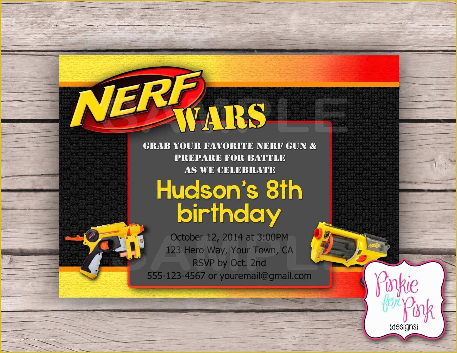 Nerf Invitation Template Free Of Nerf Wars Ticket Invitations 