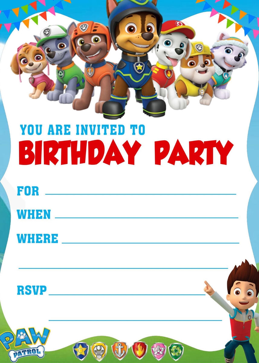 Paw Patrol Free Printables Invitations Free Printables