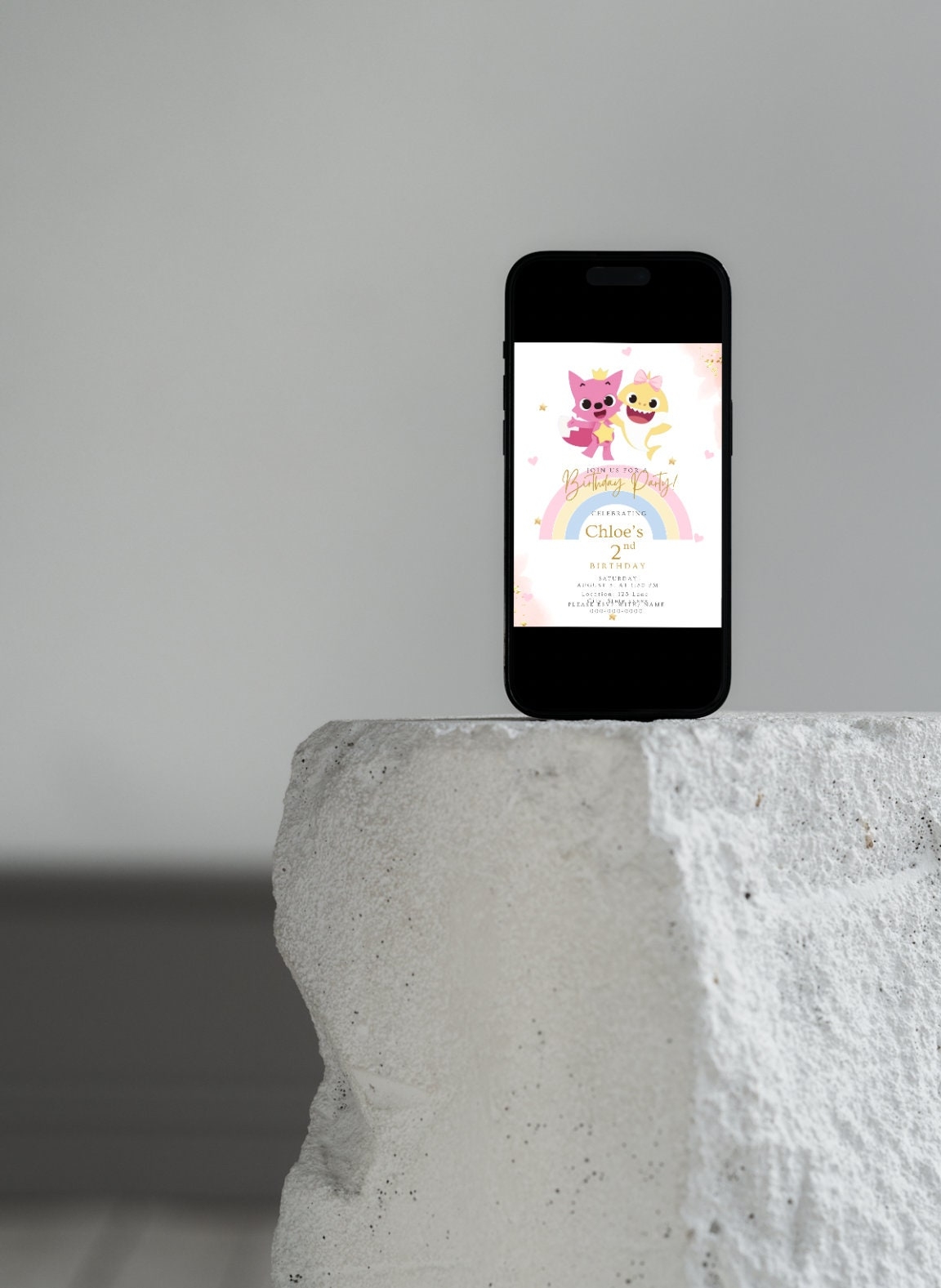 Pinkfong Birthday Invitation Rainbow Pinkfong Digital Invite Girls 