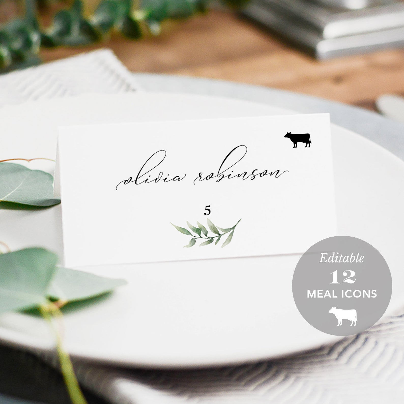 Place Card Template Wedding Qcardg