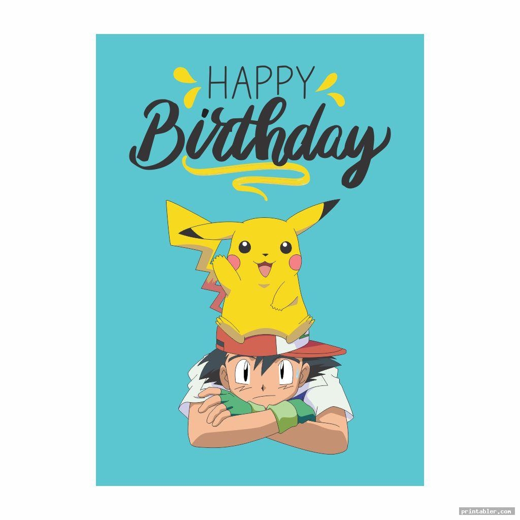 Pokemon Birthday Cards Printable Gridgit