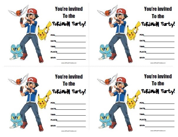Pokemon Birthday Invitations Free Printable