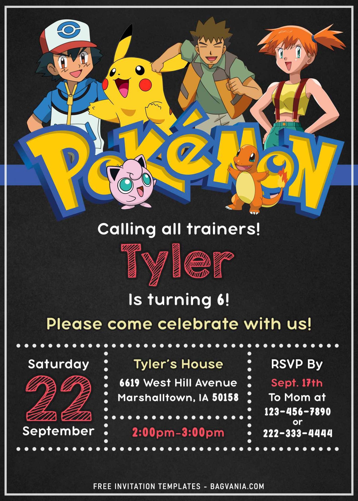 Pokemon Party Invitations Printable
