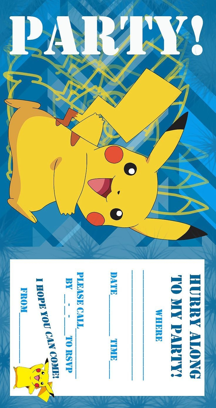 Pokemon Printable Invitations