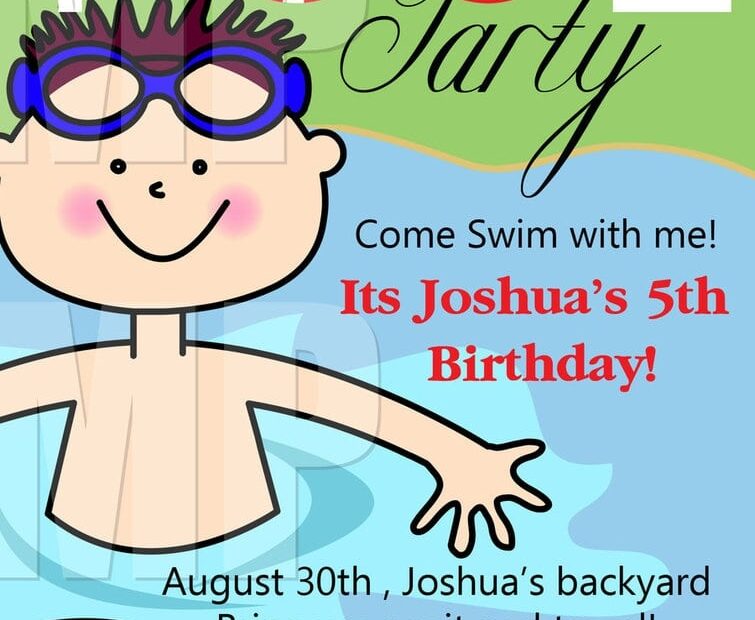 Pool Party Birthday Invitations Printable Free