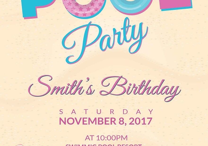 Pool Party Flyer Word Templates Design Free Download Template