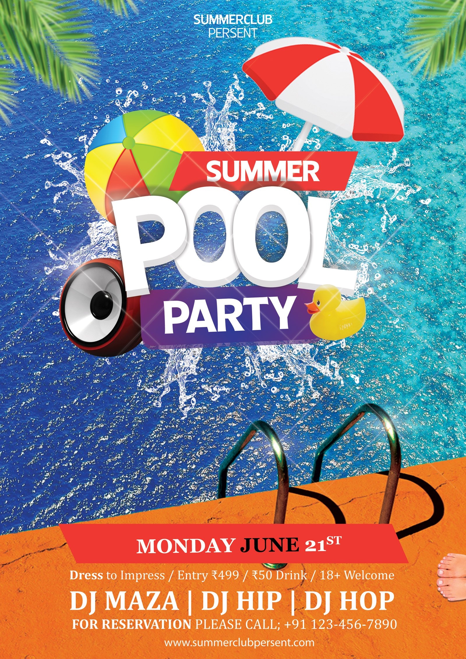 Pool Party Template Flyer