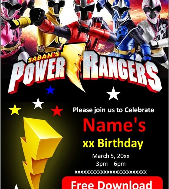 Power Rangers Invitations Birthday Invitations