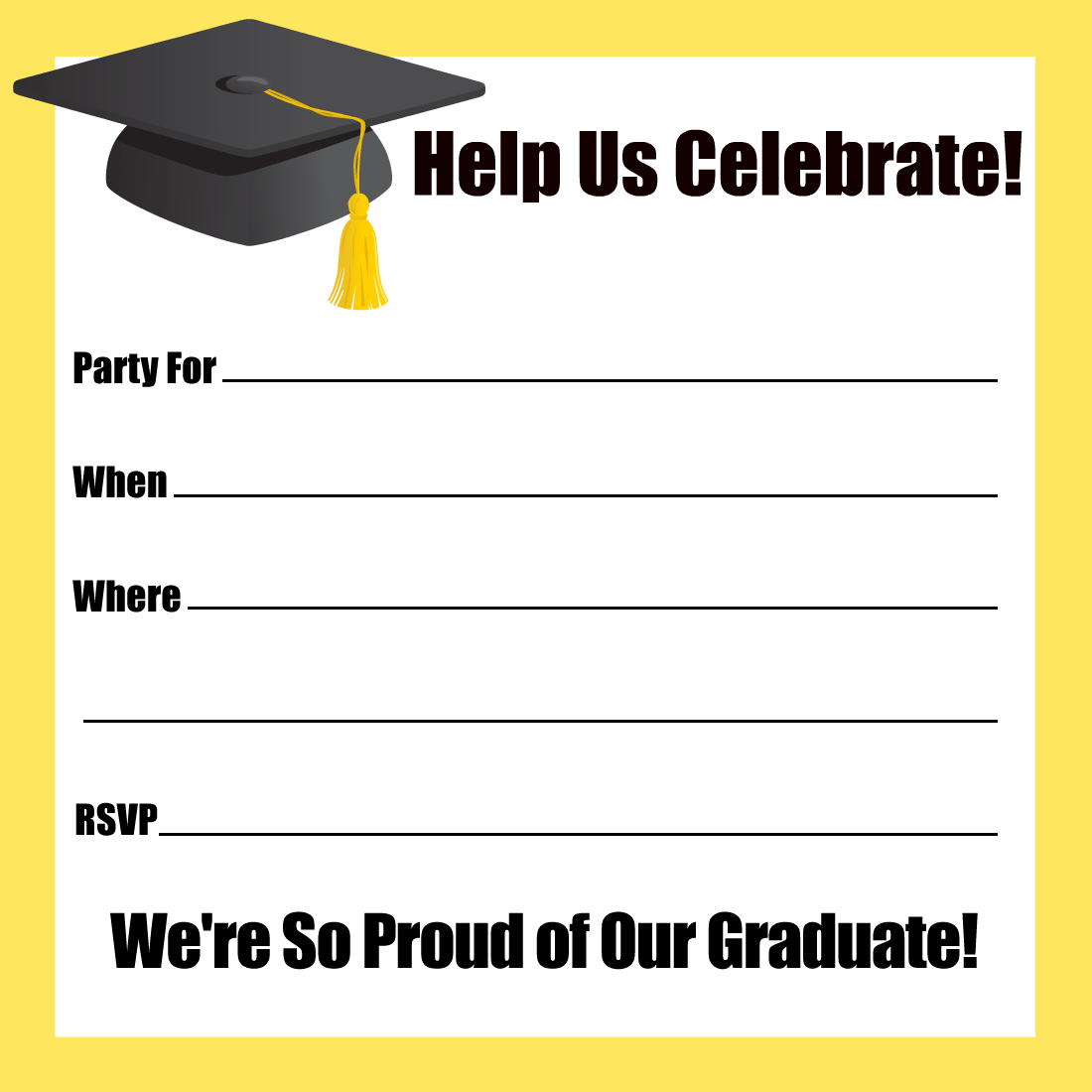 Print Free Graduation Invitation