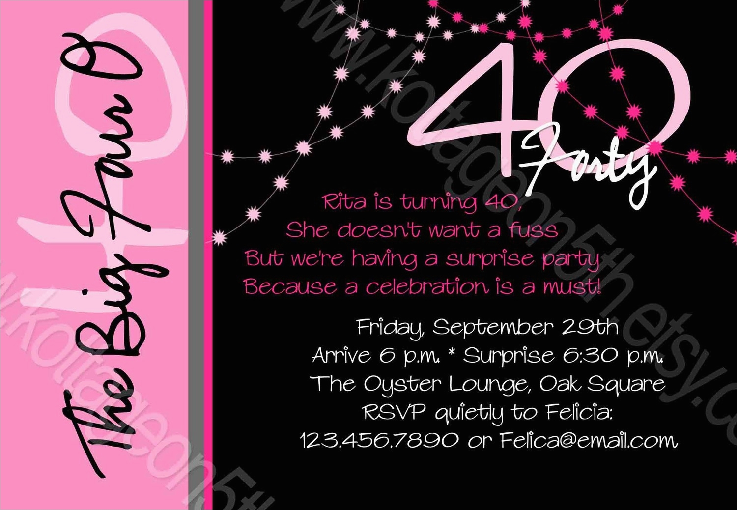 Printable 40Th Birthday Invitations
