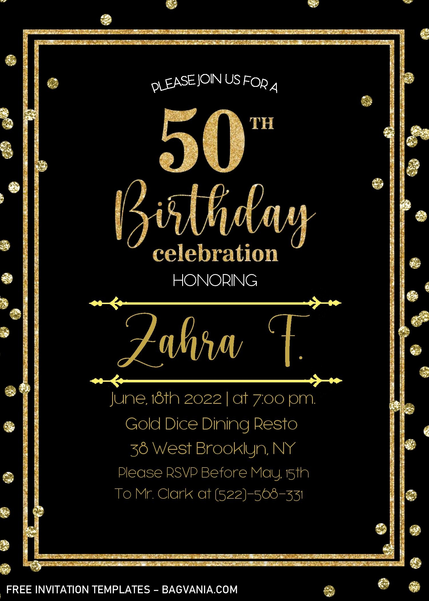 Printable 50th Birthday Invitations Printable Templates