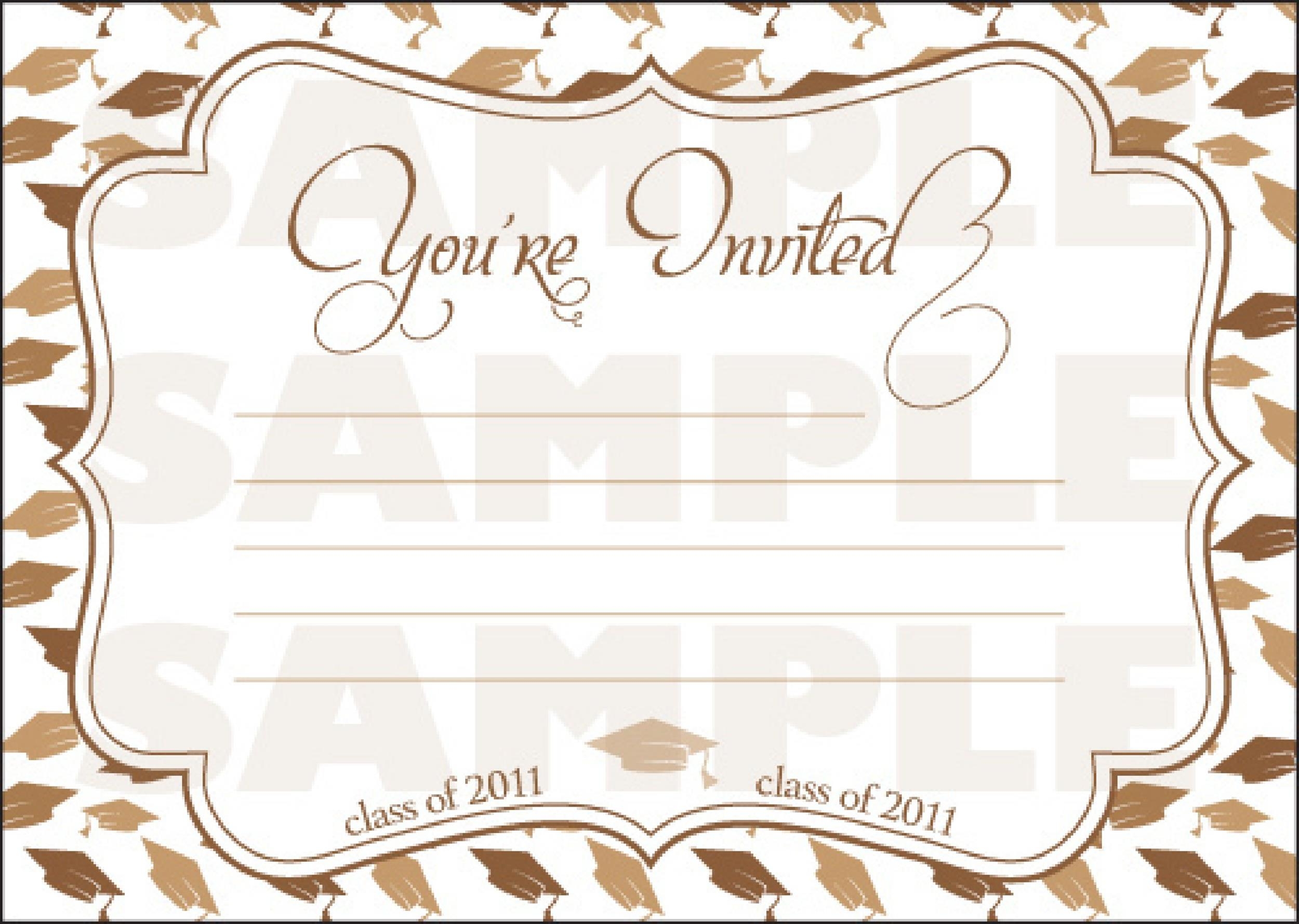Printable Blank Graduation Invitation Template