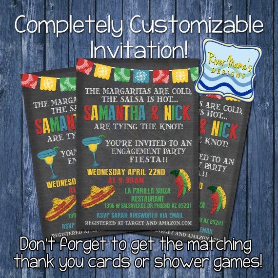 Printable Couples Shower Fiesta Invitations Fiesta Engagement Party 