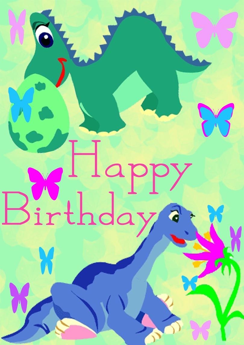 Printable Dinosaur Birthday Card