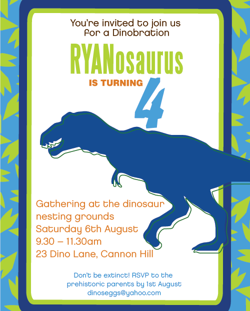 Printable Dinosaur Invitations