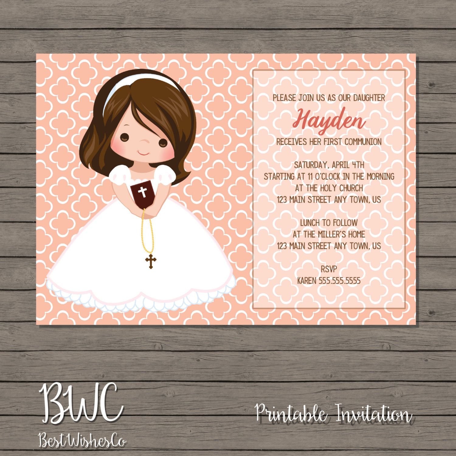 Printable First Communion Invitations