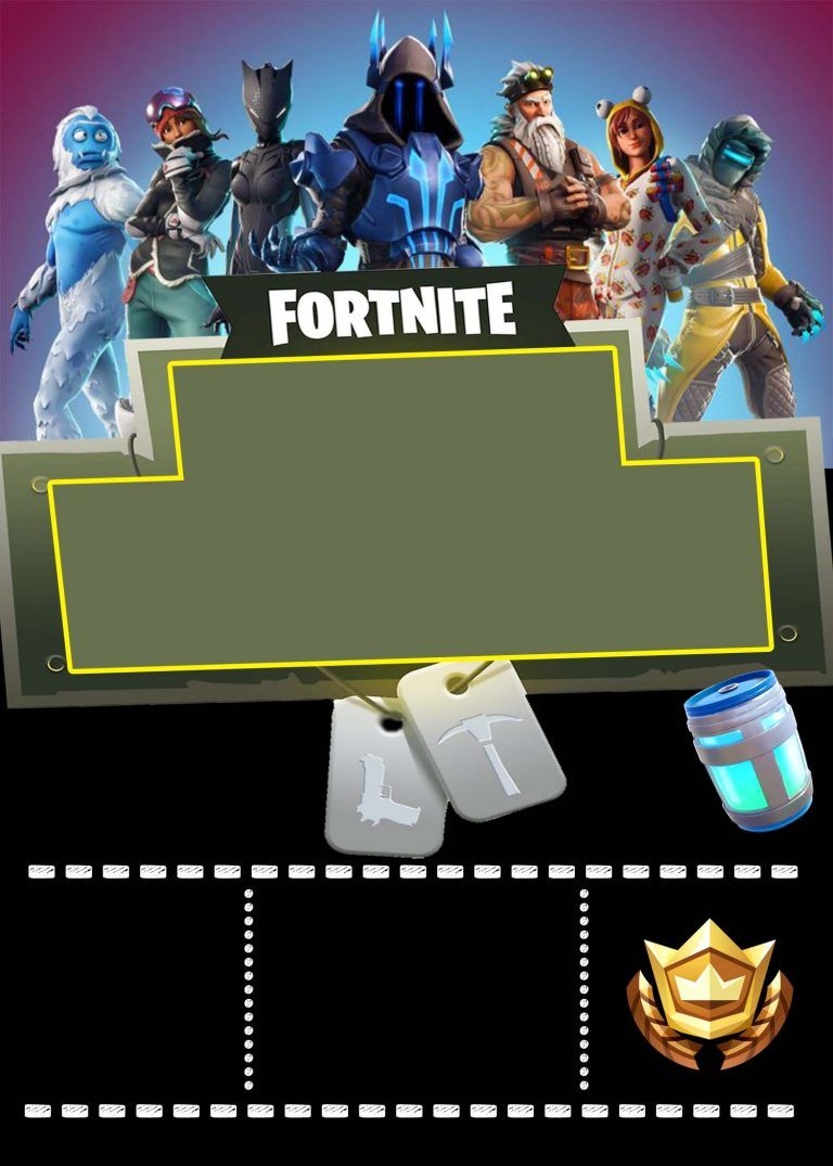 Printable Fortnite Birthday Invitations