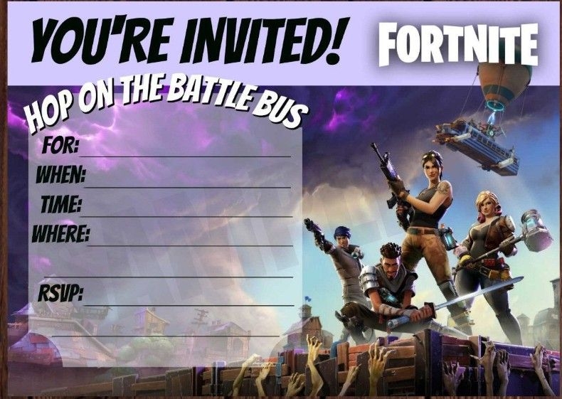 Printable Fortnite Birthday Invitations Printable Free Templates