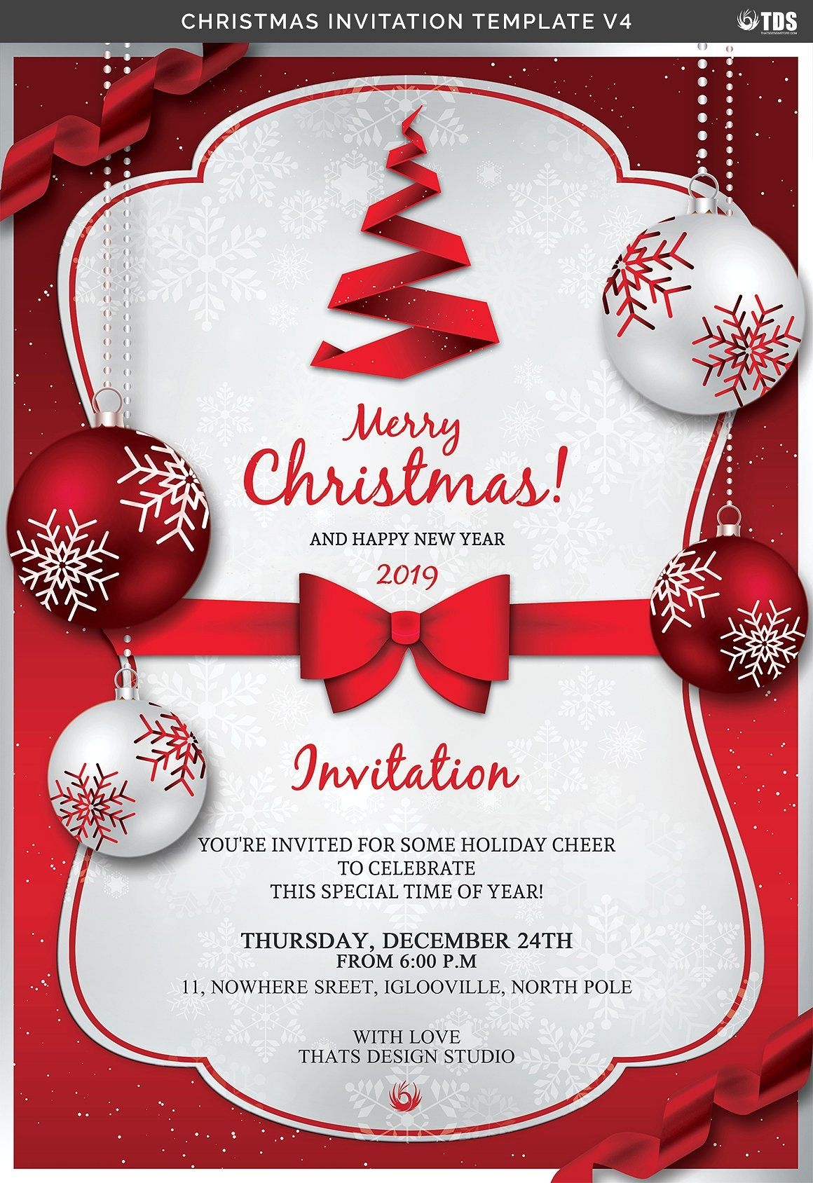 Printable Invitations Christmas Party Printable New Year Banners