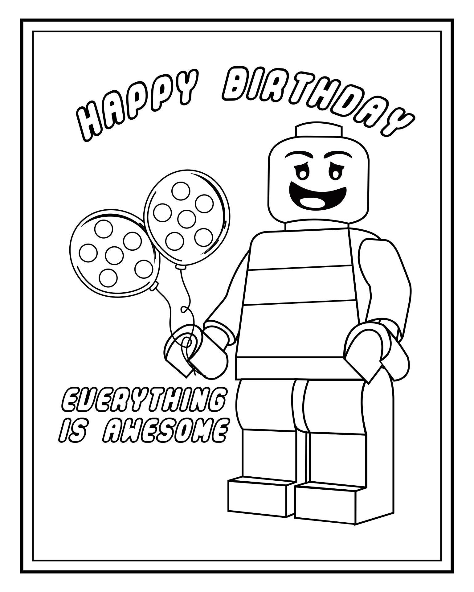 Printable Lego Birthday Cards To Color Printable JD