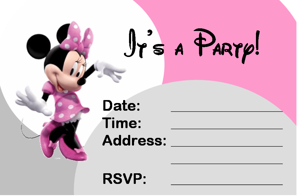 Printable Minnie Mouse Birthday Invitations FREE Printable Birthday 
