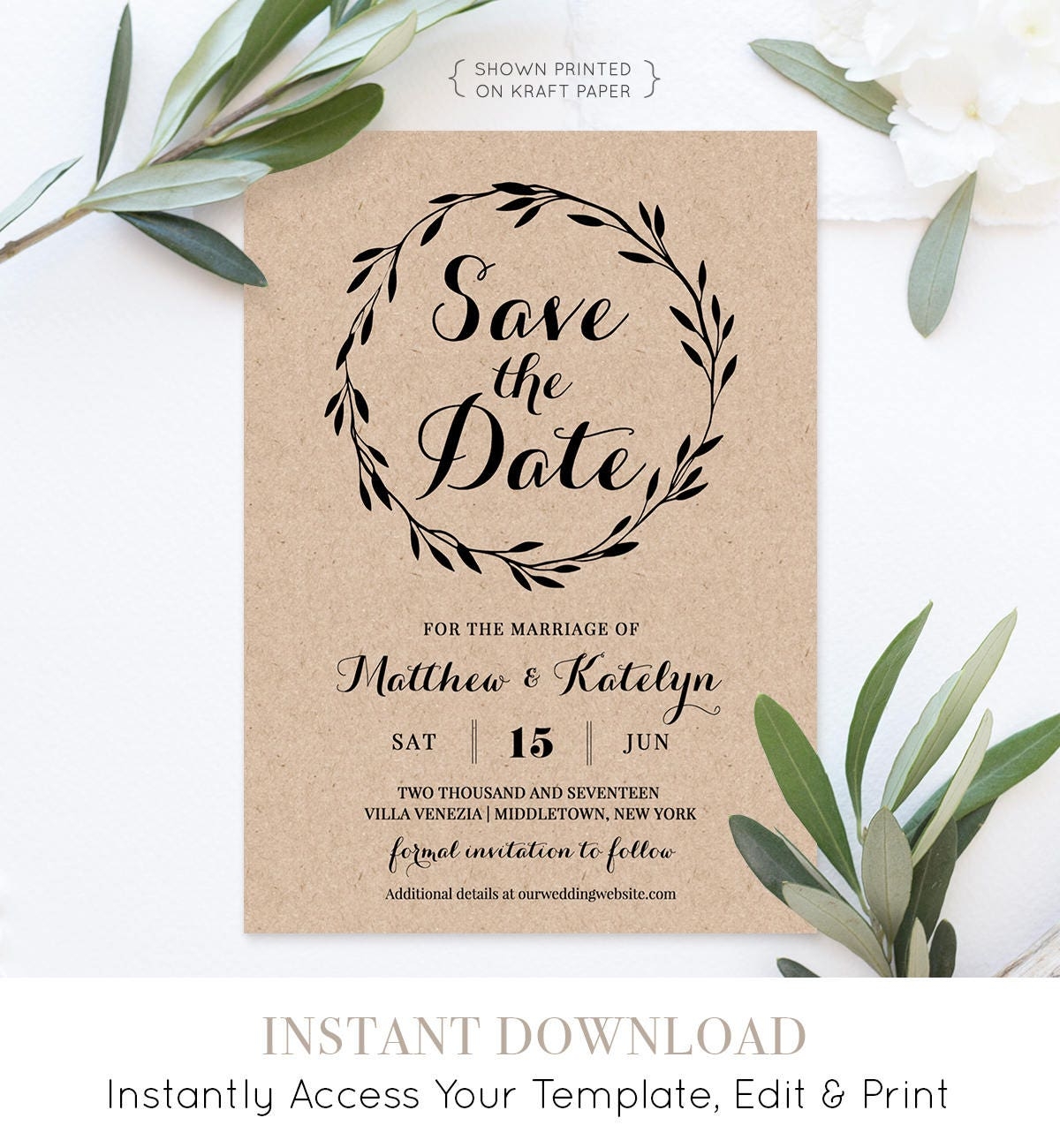 Printable Save The Date Template