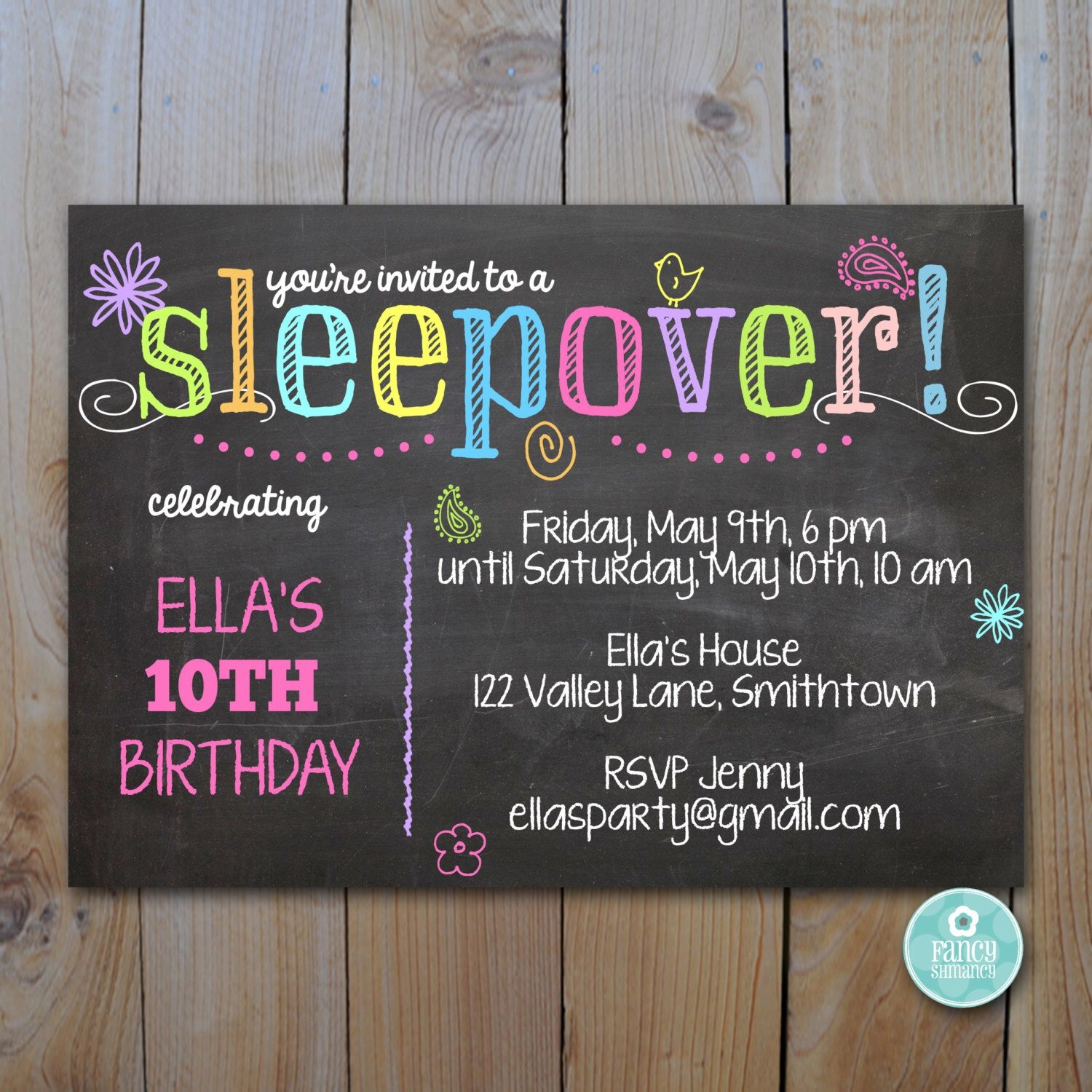Printable Sleepover Birthday Party Invitations Printable Free Templates