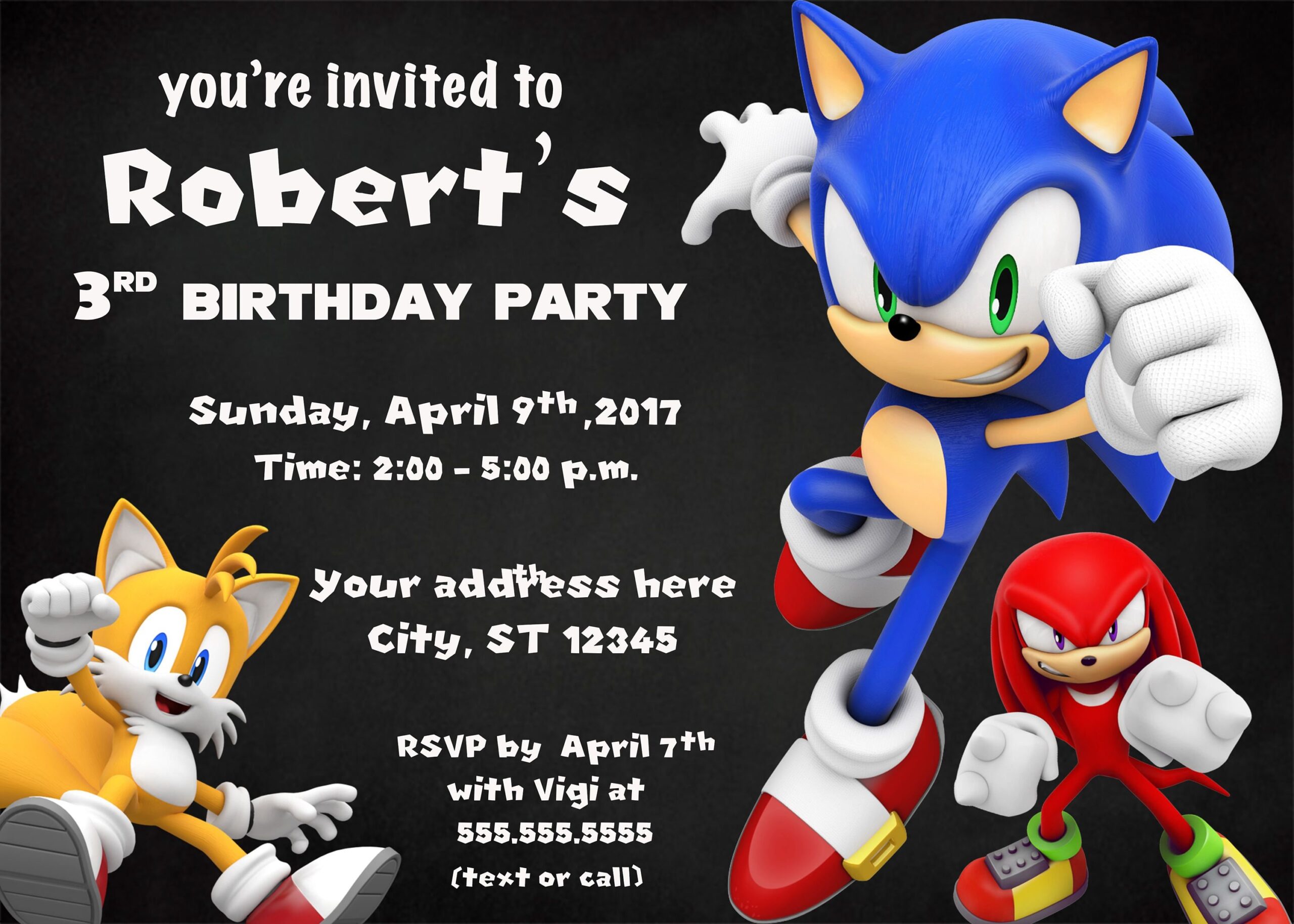 Printable Sonic Invitations Printable Sonic Invitations