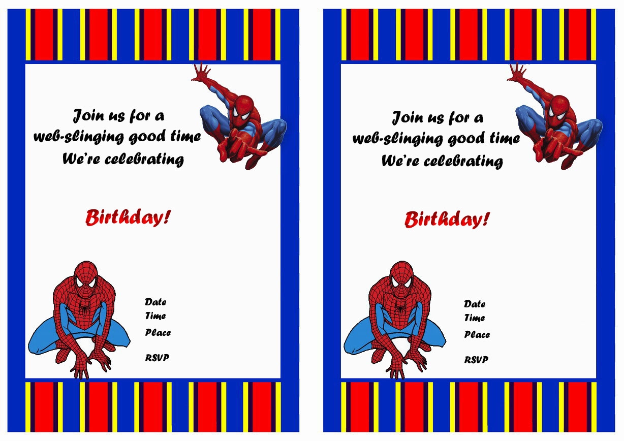 Printable Spiderman Invitations