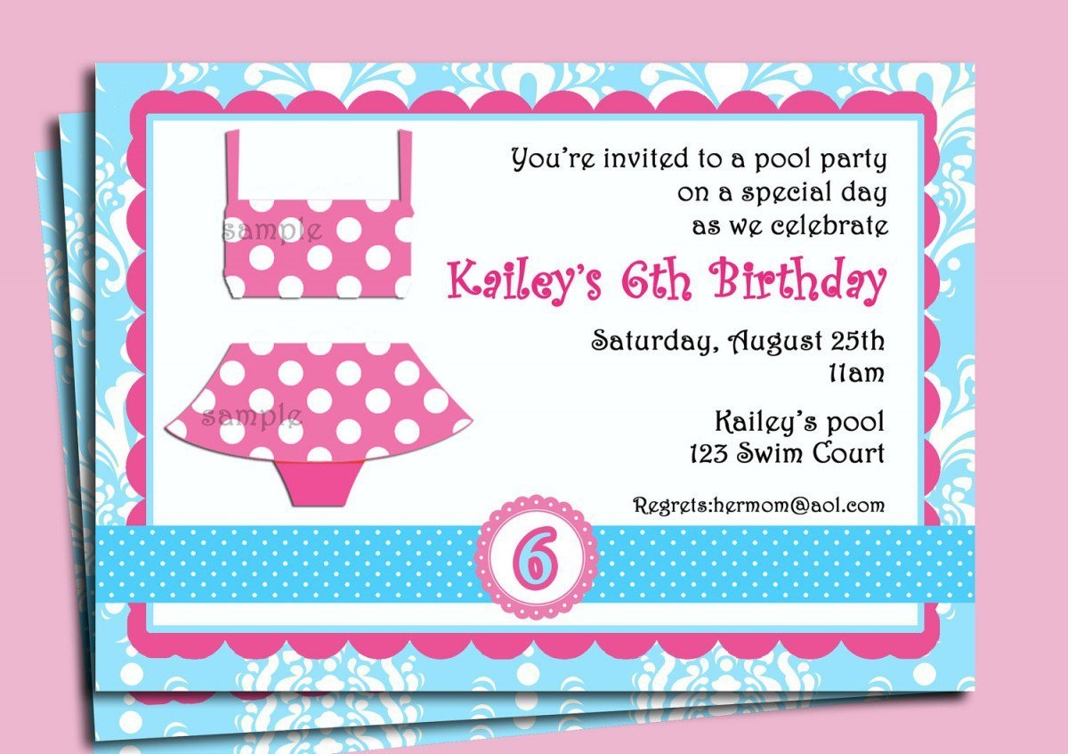 Printable Swim Party Invitations
