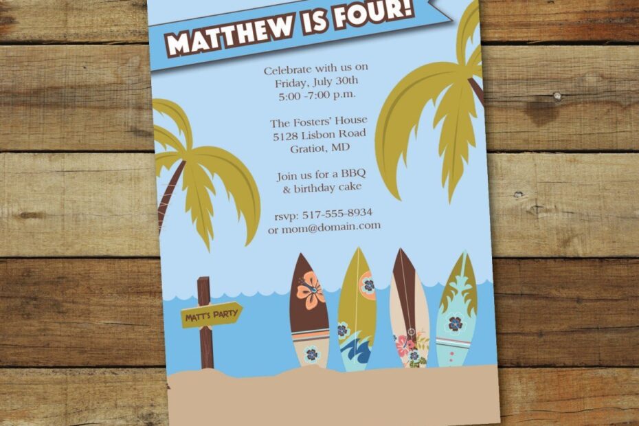 Printable Swim Party Invitations