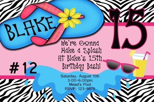 Printable Swim Party Invitations Invitation Design Blog