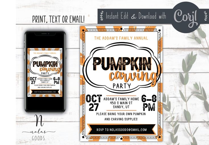 Pumpkin Carving Invite Template Halloween Pumpkin Carving Invitation 