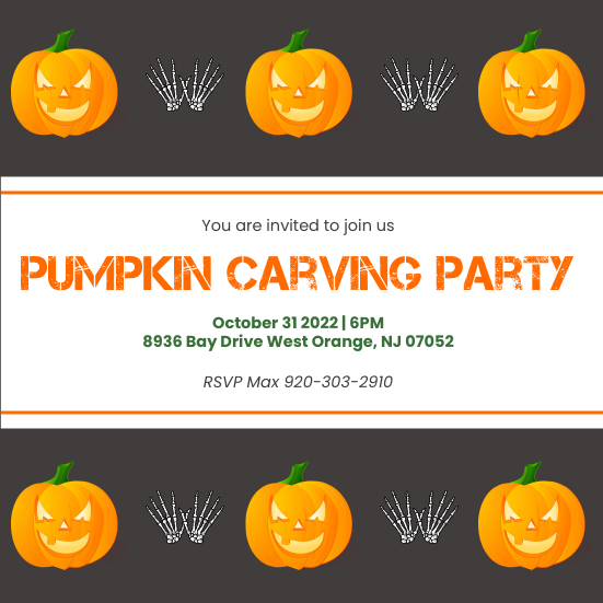 Pumpkin Carving Party Invitation Invitation Template