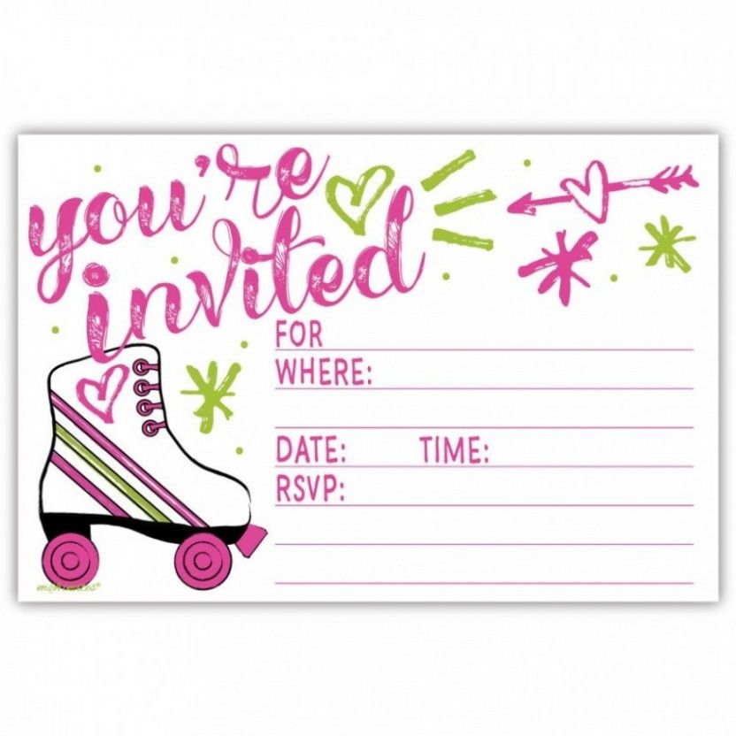 Roller Skate Invitation Template Free Printable Calendars AT A GLANCE