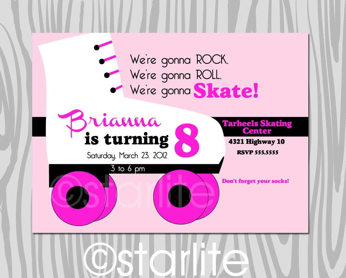 Roller Skate Invitation Template