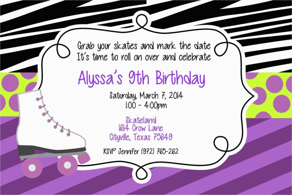 Roller Skating Birthday Invitations Templates Skating Party Invitations