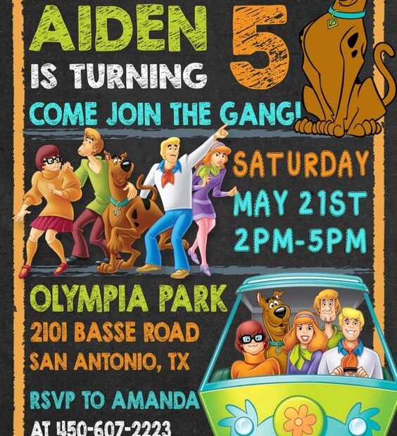 Scooby Doo Invitation Template Elegant Scooby Doo Party Invitation