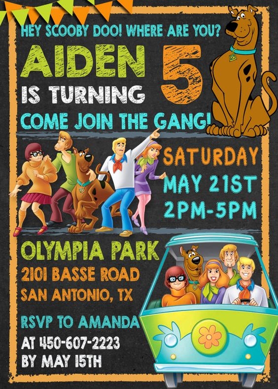 Scooby Doo Invitation Template Elegant Scooby Doo Party Invitation 