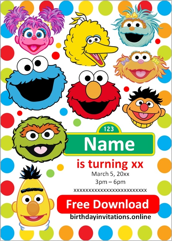 Sesame Street Invitations Birthday Invitations