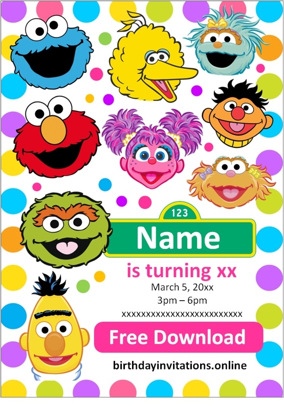 Sesame Street Invitations Birthday Invitations
