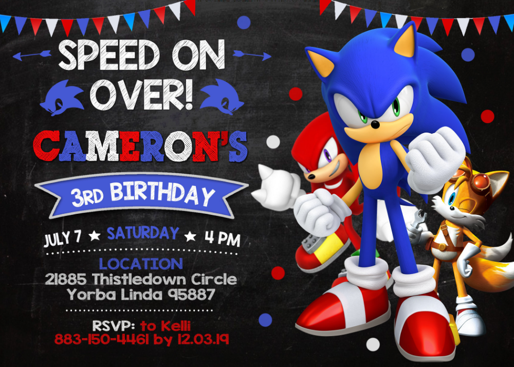 Sonic Invitation Sonic Birthday Cake My Son Birthday Birthday Diy 