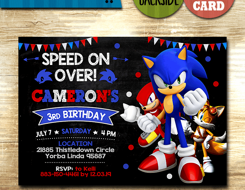Sonic Invitation Sonic Birthday My Son Birthday Birthday Diy Party