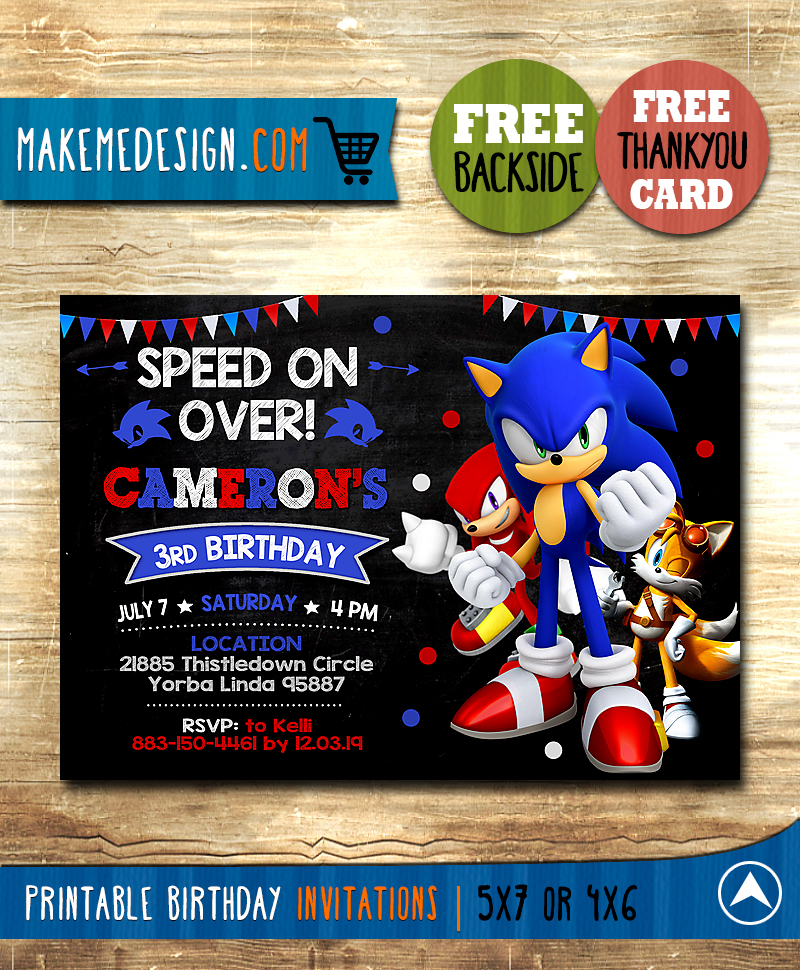Sonic Invitation Sonic Birthday My Son Birthday Birthday Diy Party 