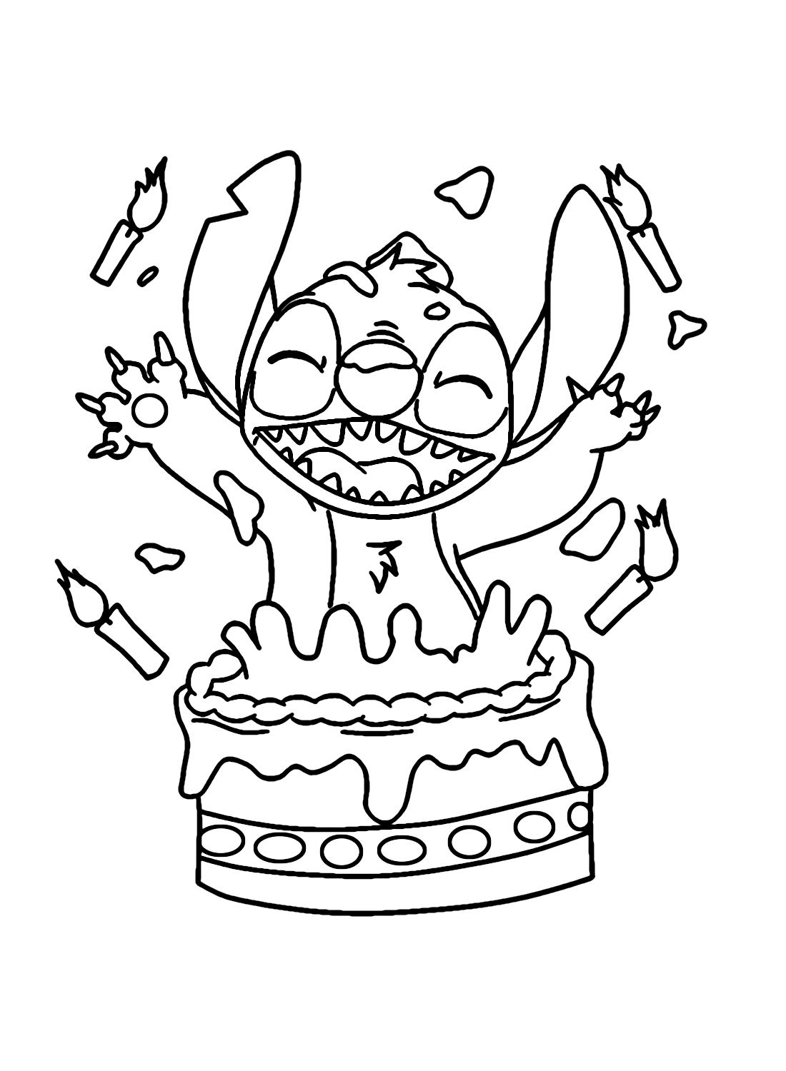 Stitch Happy Birthday Coloring Pages Coloring Page Free Printable 