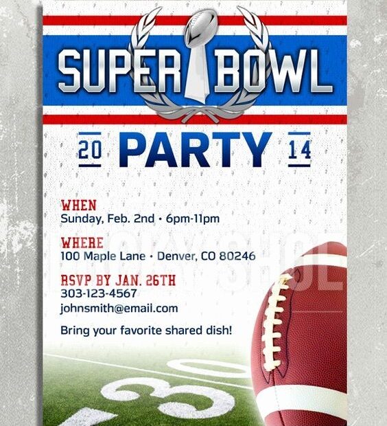 Super Bowl Party Invitations Templates Free Printable Word Searches