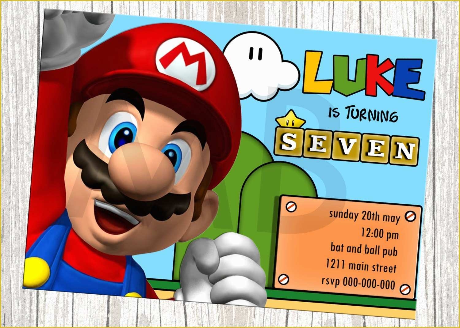 Super Mario Invitations Template Free Of Super Mario Birthday 