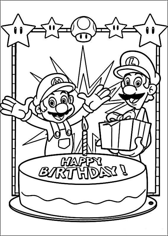 Super Mario Printable Birthday Card Printable Word Searches