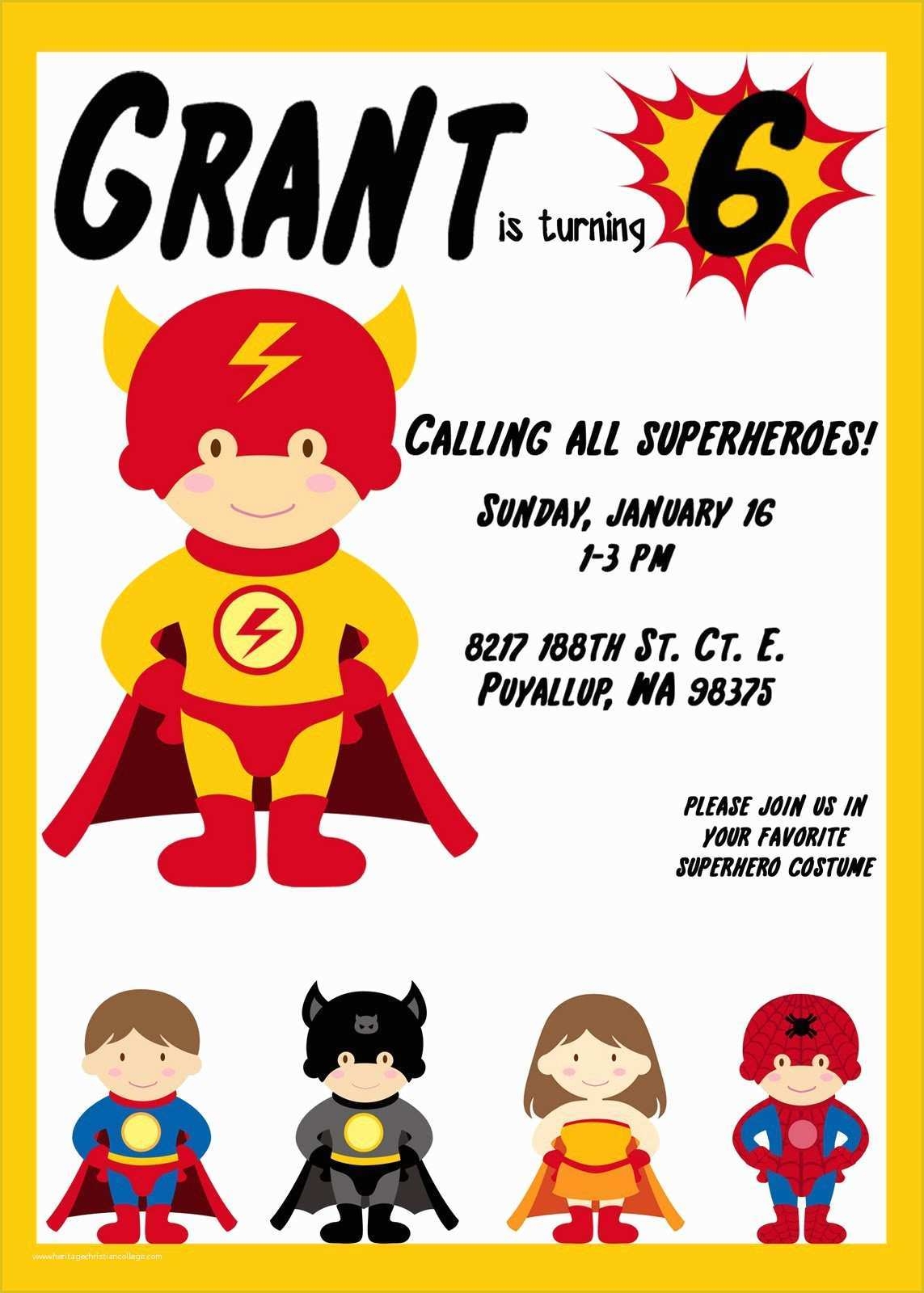 Superhero Invitation Template Free Of Free Printable Superman 