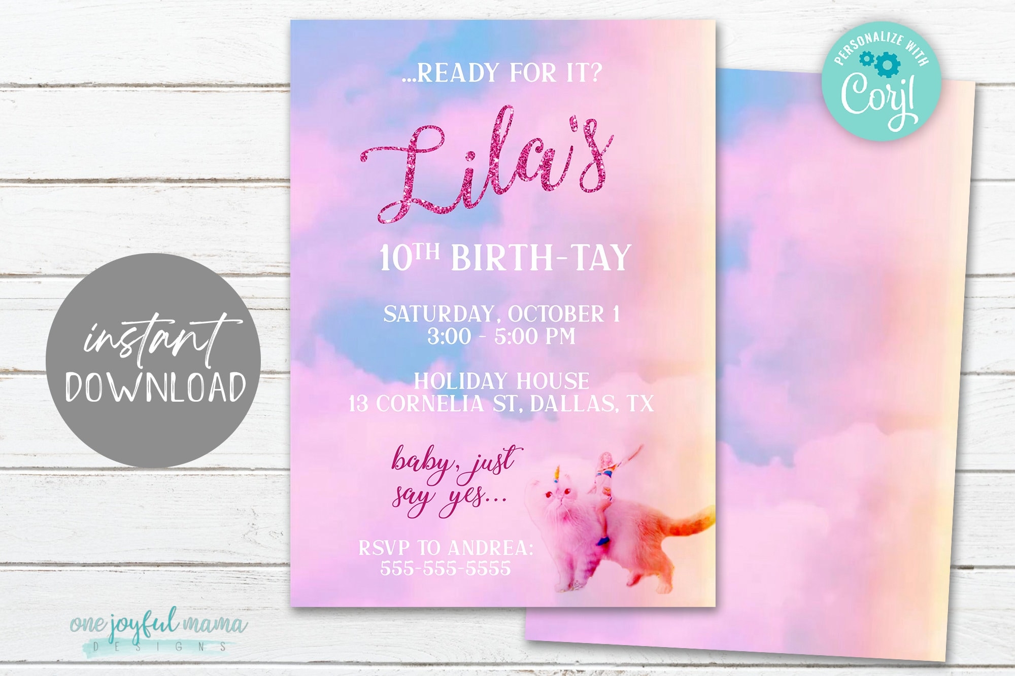 Taylor Swift Birthday Party Invite Image To U